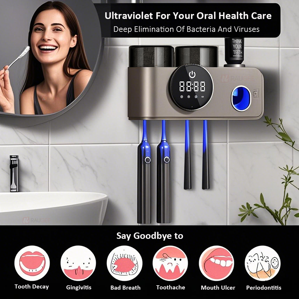 UV Toothbrush Sterilizer Dryer Portable Electric Toothbrush Holder Rechargeable Intelligent Toothbrush Sterilizer Heating Dryer