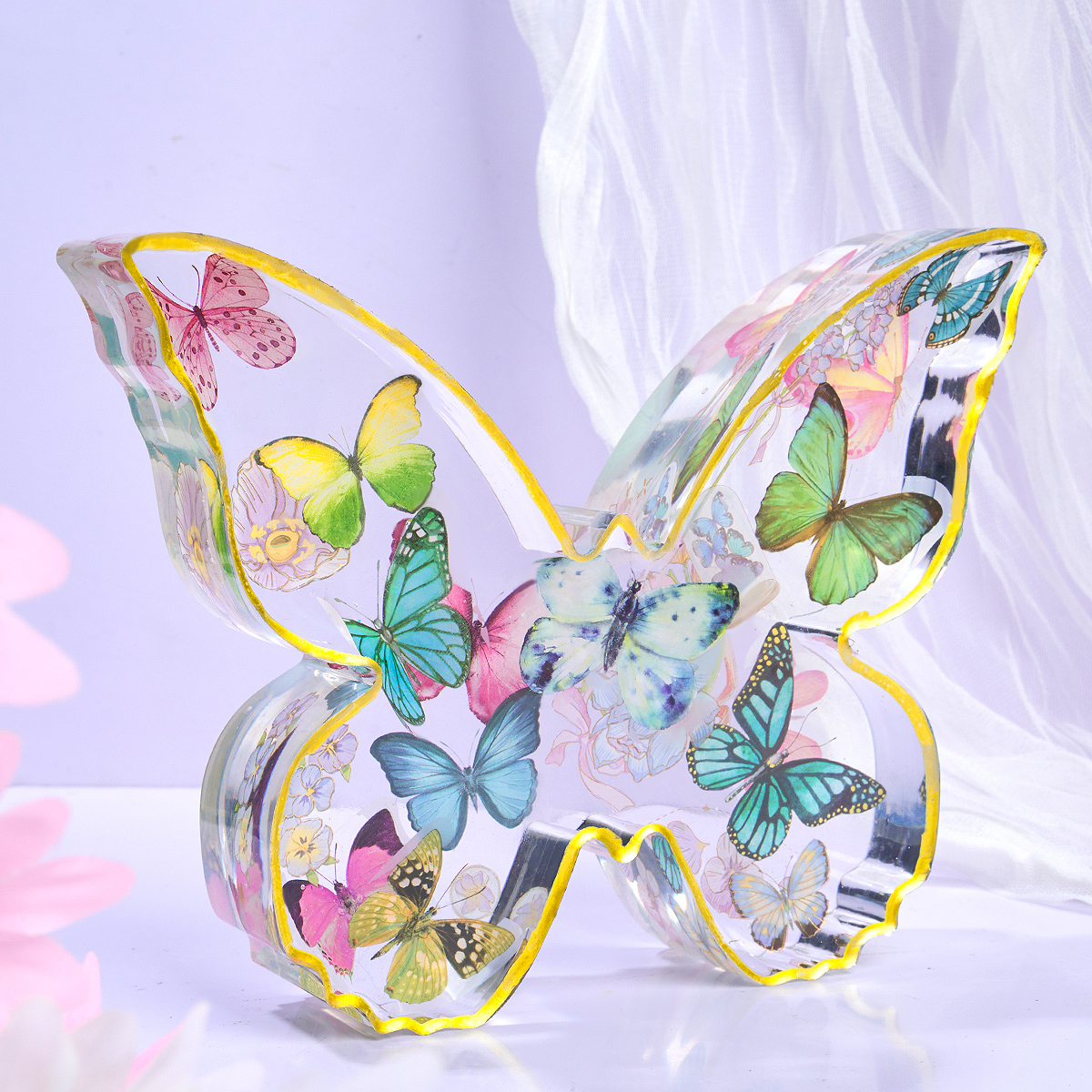 Nova borboleta resina epóxi molde diy 3d inseto artesanato presente ornamento molde de silicone flor artificial borboleta moldes decoração para casa