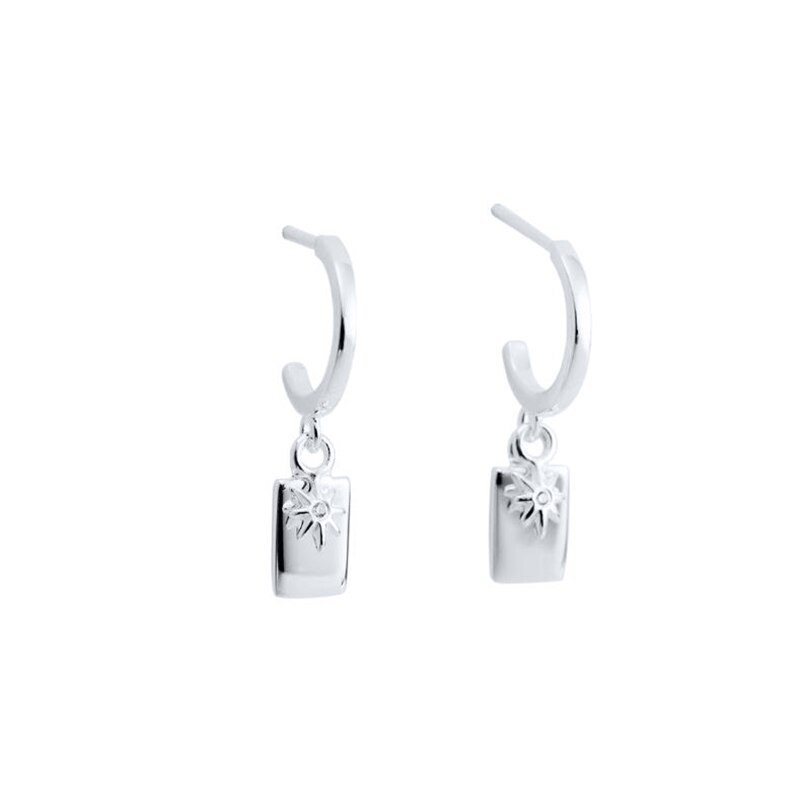 ROXI C forme larme étoiles boucles d'oreilles pour femmes filles boucles d'oreilles Piercing 925 argent Sterling mariage Pendientes: B silver