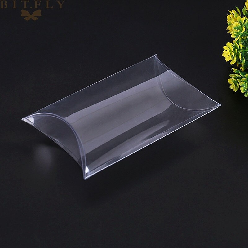 10pcs/lot Clear Pillow Shape PVC Box Jewelry Packaging Display Box Transparent Candy Package Display Box Party Supply: 9x7x2.5cm