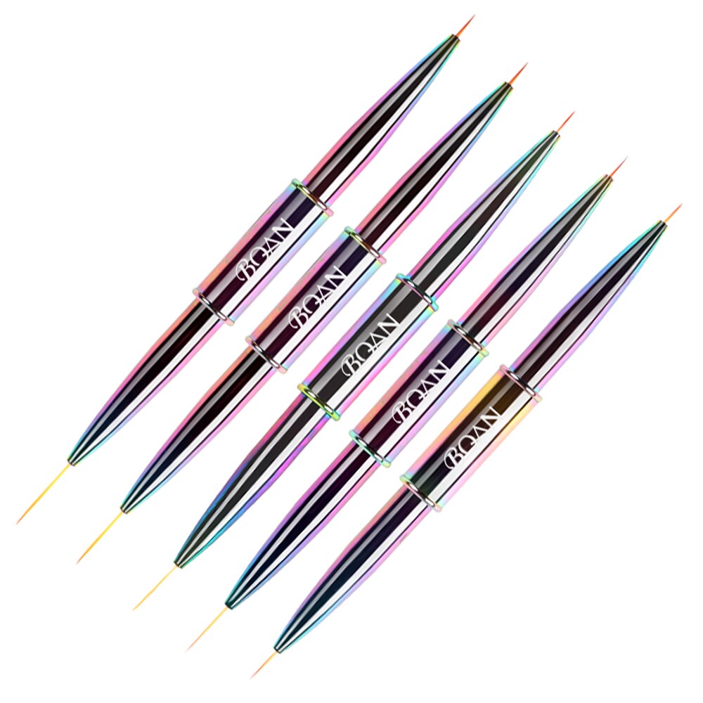 Bqan 1Pc Dazzing Handvat Dubbele Hoofd Nail Liner Grandado Bqan 1pc dazzing handvat dubbele hoofd nail liner grandado