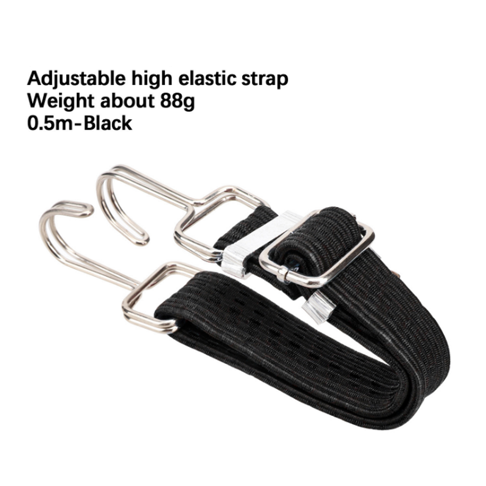 Ganchos elásticos de goma para equipaje, cuerda para bicicletas, brida para equipaje de bicicleta, correa para portaequipajes, gancho de banda fija, accesorios para coche, 0,5/1/2M: Rojo