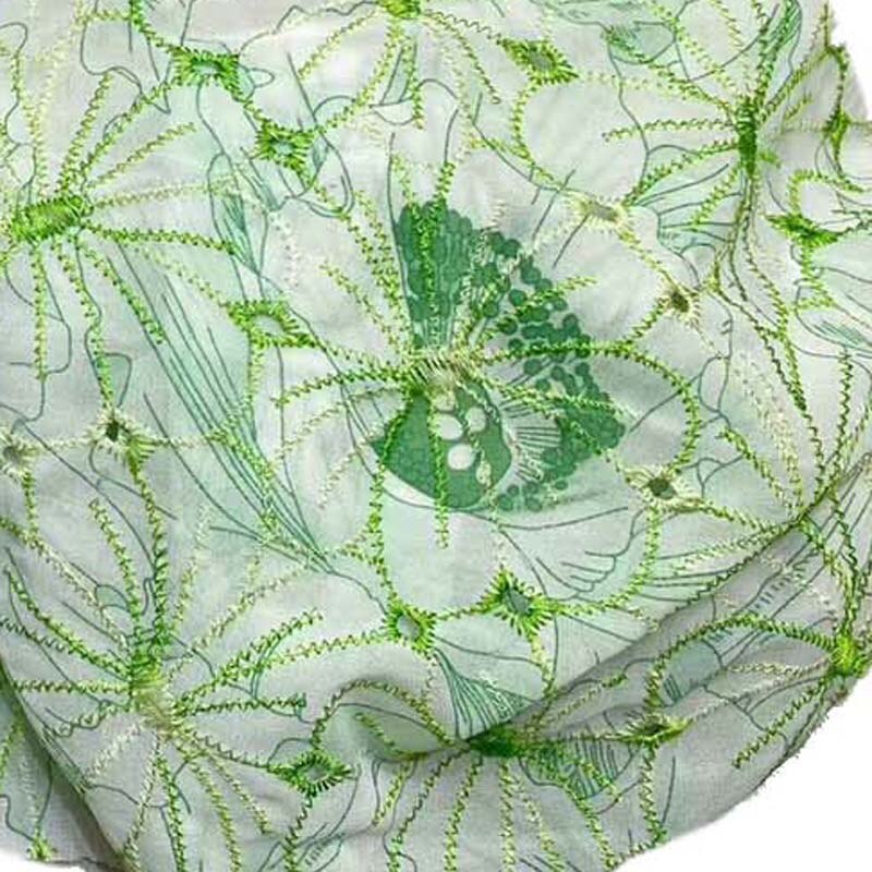 Sommer chiffon print broderet stof, diy pige kjole syning patchwork materiale klud, chiffon øje stoffer: Grøn / 1 yard -90 cmx 130cm