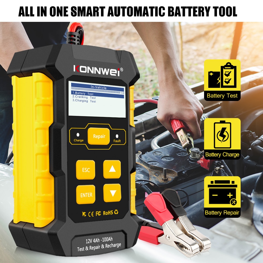 Konnwei KW510 12V Auto Batterij Oplader Batterij T... – Grandado