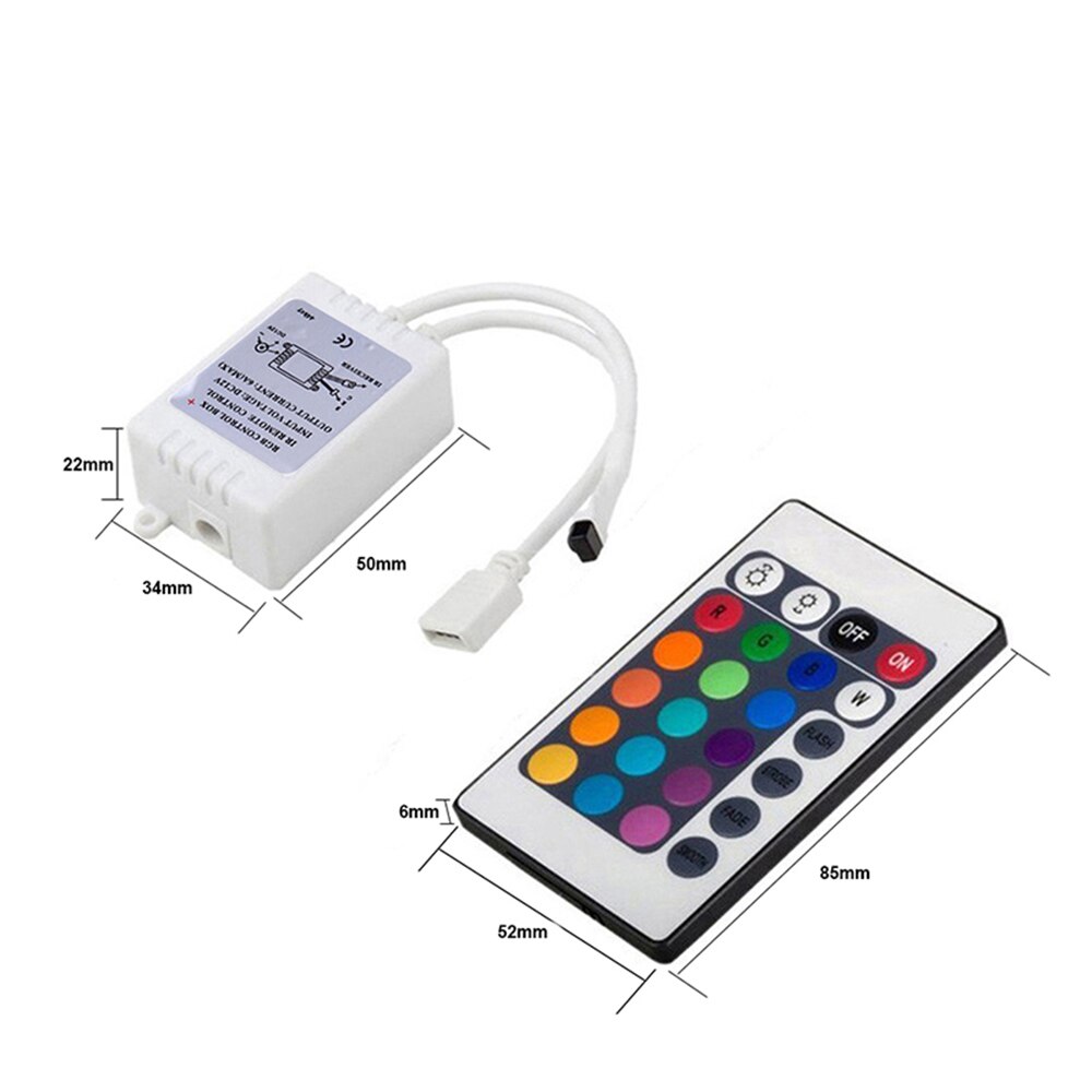 12V 3/10/11/17/20/24/44 Key Controller Mini IR RF Remote RGB Single Color LED RGB Controller For 3528 5050 LED Strip Controller: 24Key RGB IR
