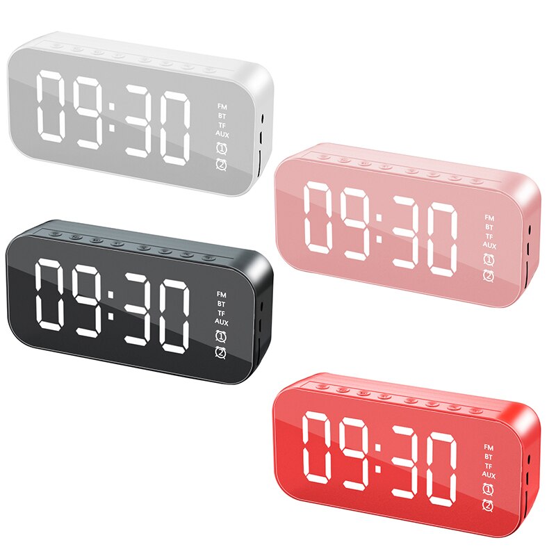 Réveil LED Numérique Avec Contrôle Vocal - Multifonction (alarme, Température, émoticônes) - Batterie 1500 MAh Rechargeable USB - Blanc - 9