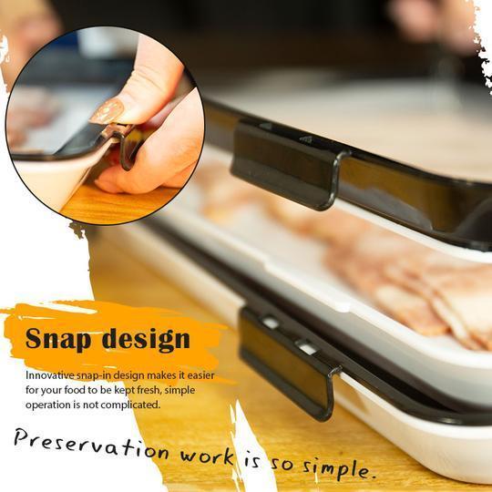 Rectangular Food Preservation Tray Stackable Food Fresh Tray Magic Elastic Fresh Tray Reusable Food Storage Container