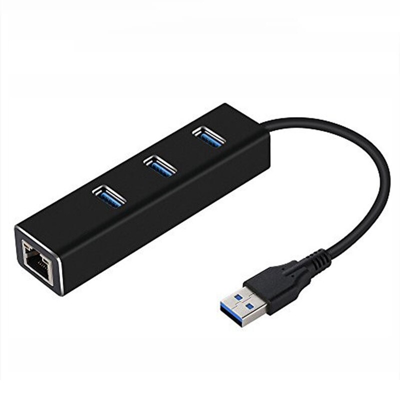 3 Ports USB 3.0 Gigabit Ethernet RJ45 Network Adapter Hub to 10/100/1000Mbps LAN Wired USB Network Converter