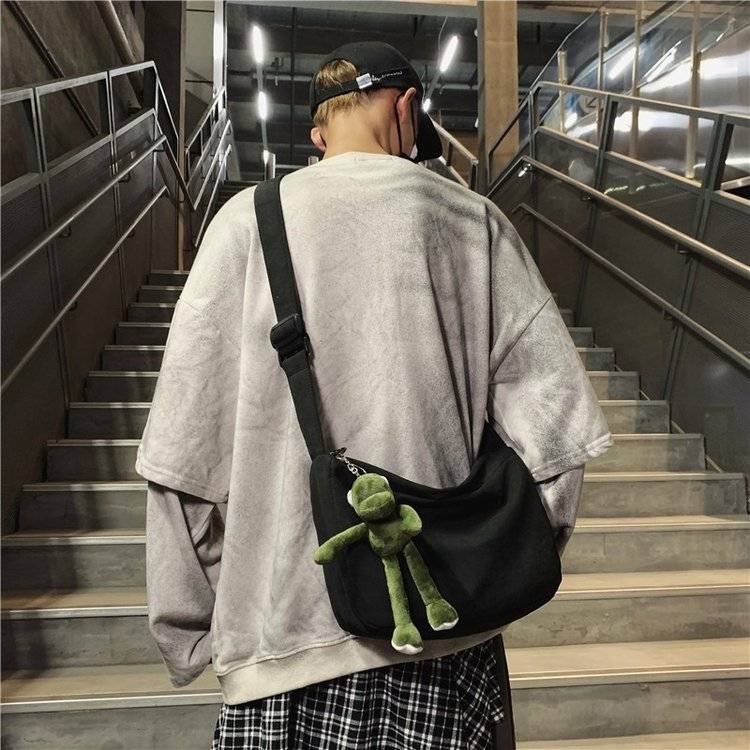 Dark Department canvas Single Shoulder Messenger Bag female student leisure solid color minimalist large capacity shopping bag