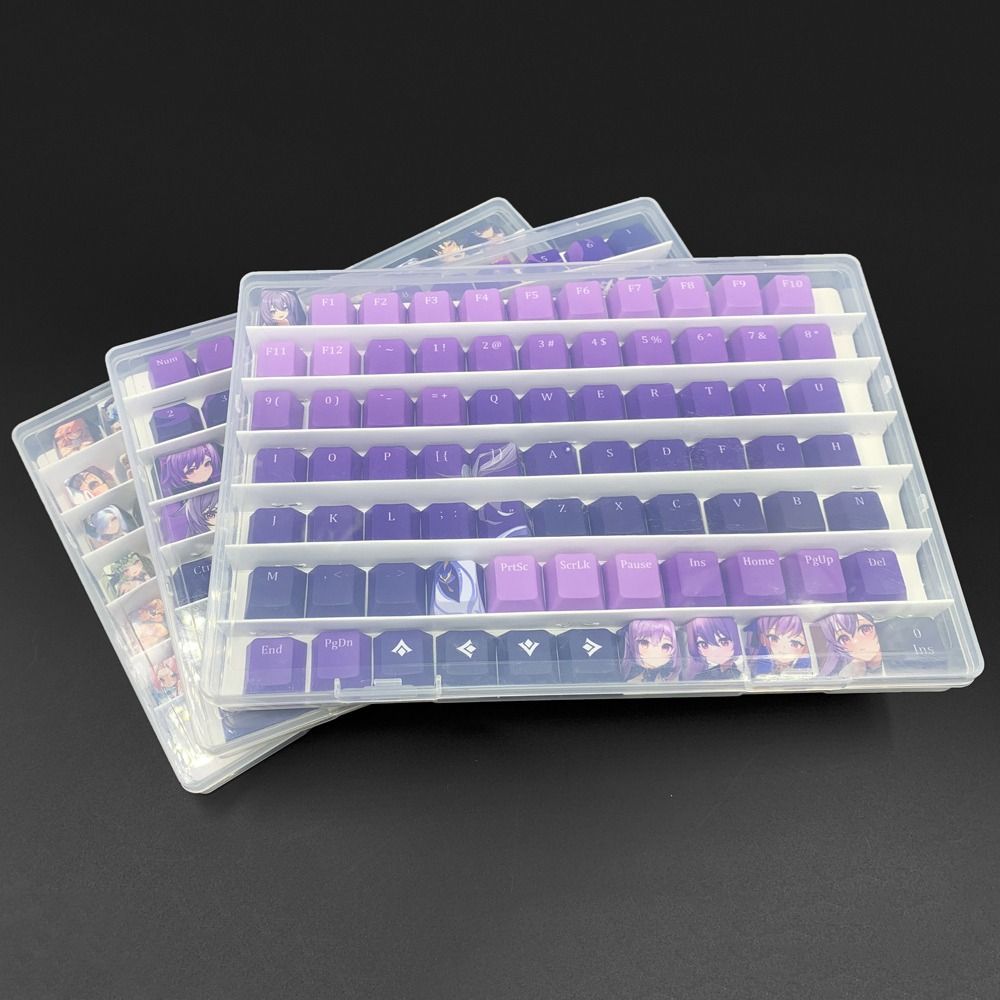 Dustproof PC Keycaps Storage Box 77 1U Keys Waterproof Clear Keycaps Case Stackable Universal Keyboard Keycaps Tray