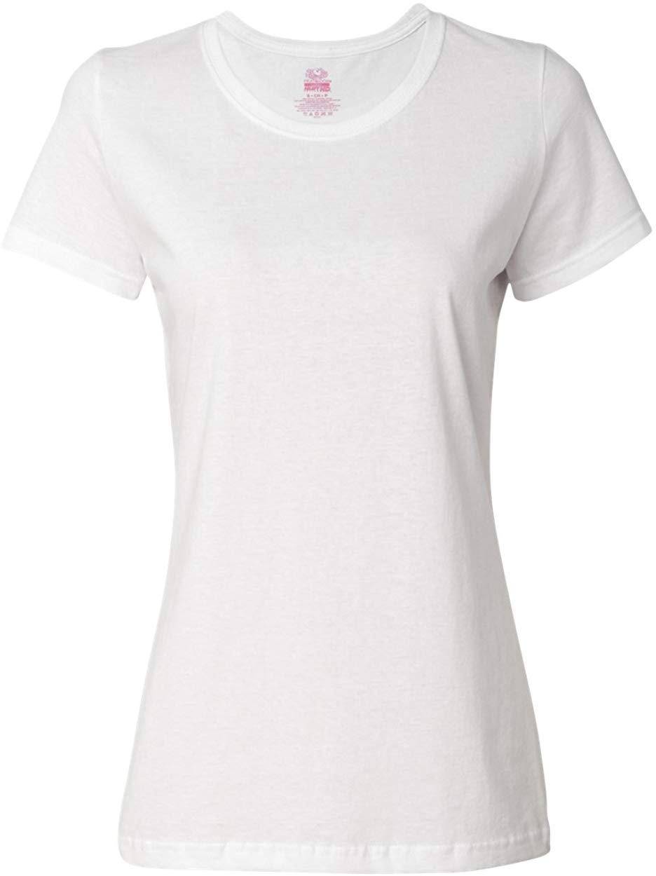 Fruit of the loom damer 5 oz hd bomuldst-shirt - hvid - s - (originalt mærke til stil  # l3930r -  )