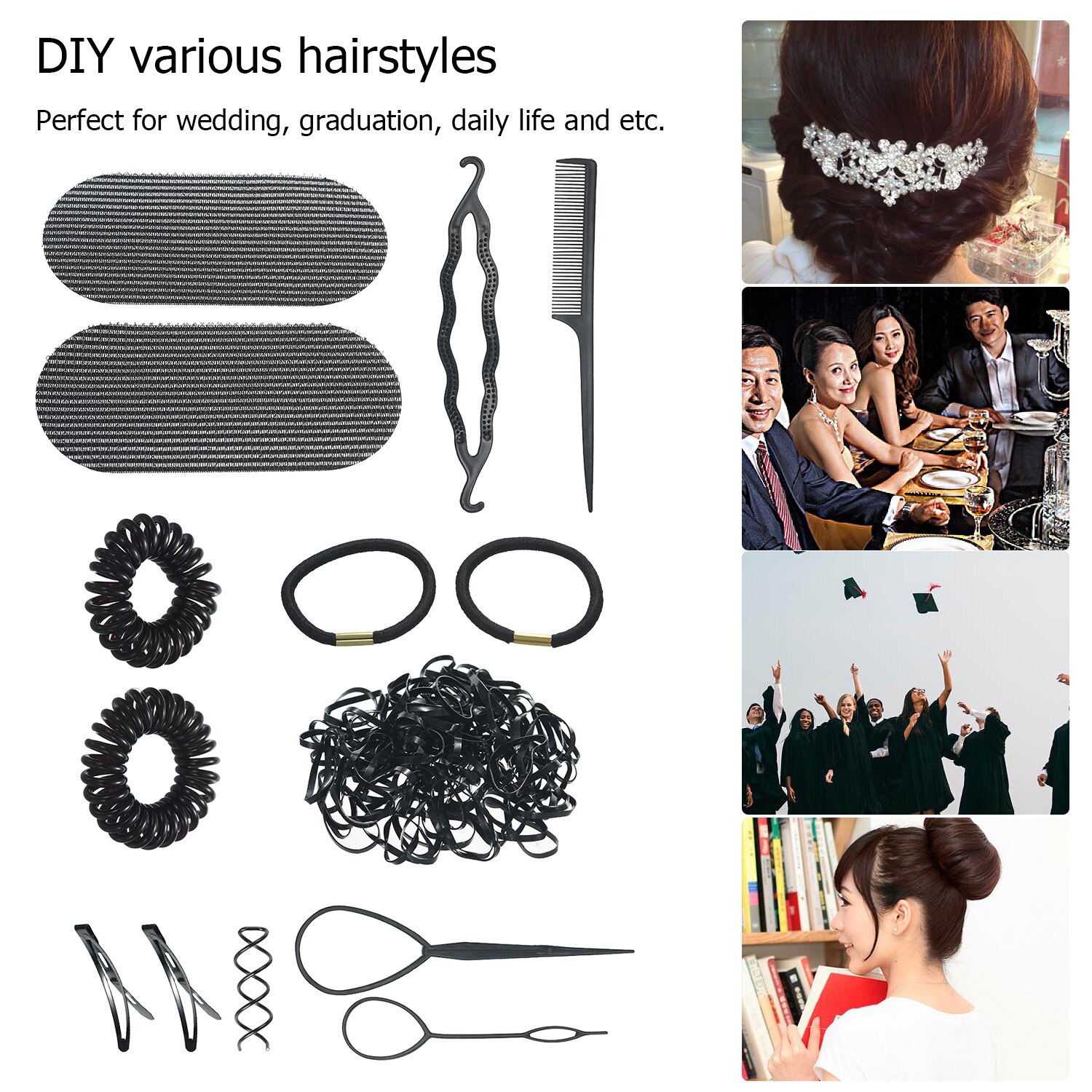 Hair Styling Accessories Kit Hair Twist Styling Clip Stick Pin Bun Braid Maker DIY Hair Braids Tool Hair Styling Accessories Kit