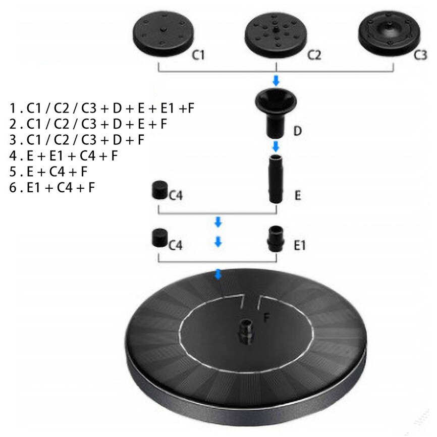 Zonne-energie Fontein Vogelbad Drijvende Waterpomp Nozzles Outdoor Tuin Fonteinen Watervallen Voor Zwembad Vijver Decor