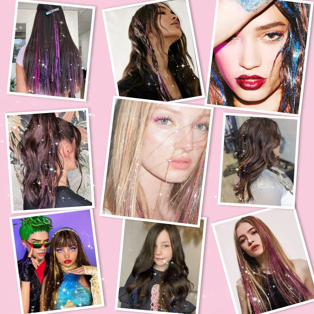 50 stks Synthetische I Tip Klatergoud Hair Extensions Glitter Klatergoud Haar Fee Haarstukjes Party Dazzle Haaraccessoires Voor Vrouwen Meisjes