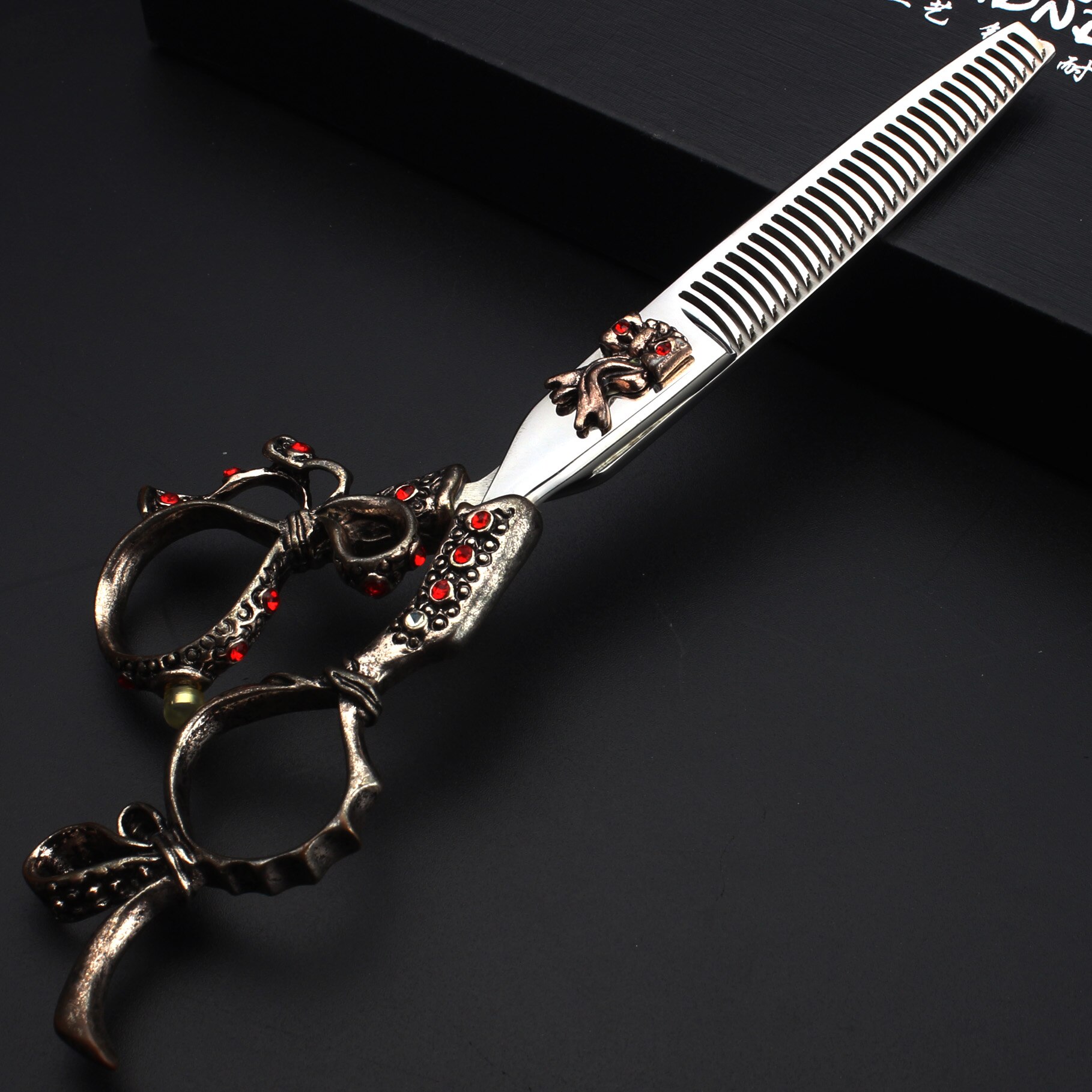 5.5/6/7 Inch Pet Scissors Dog Grooming Scissors for Groomer Japan Cutting Shears Sharp Edge Animals Haircut Logo Engraving: 6inch hdj-thinning