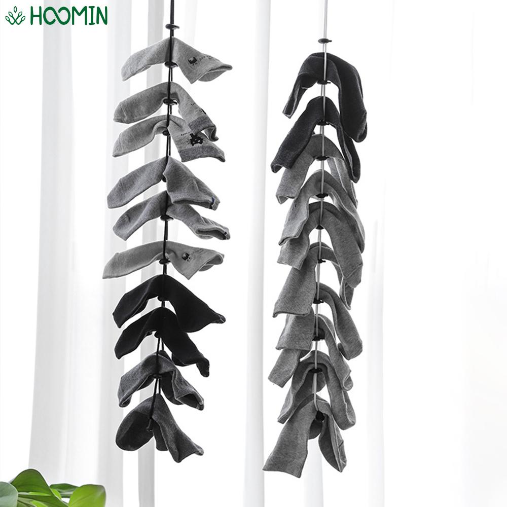 70CM cuerda colgante con Red con ganchos secado de medias Calcetines Rack tendedero calcetines multipropósito línea de ropa para acampar al aire libre casa