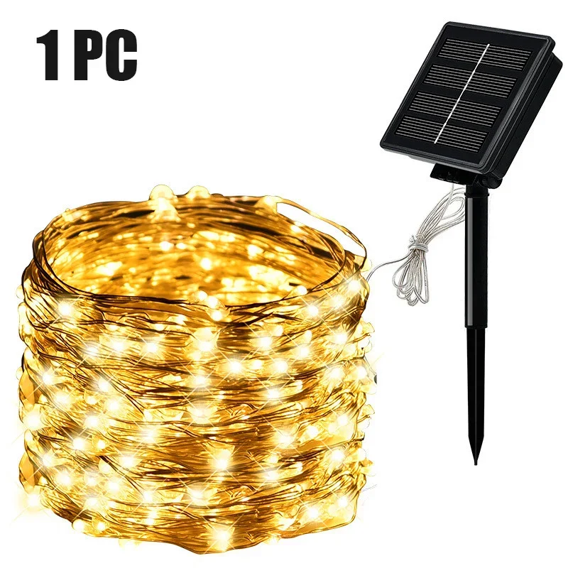 LED Solar String Light Outdoor Garden Fairy Lights Led Twinkle Waterproof Lamp for Christmas Party Decor 7m/12m/22m/32m/52m/102m: Blue / 21-30W