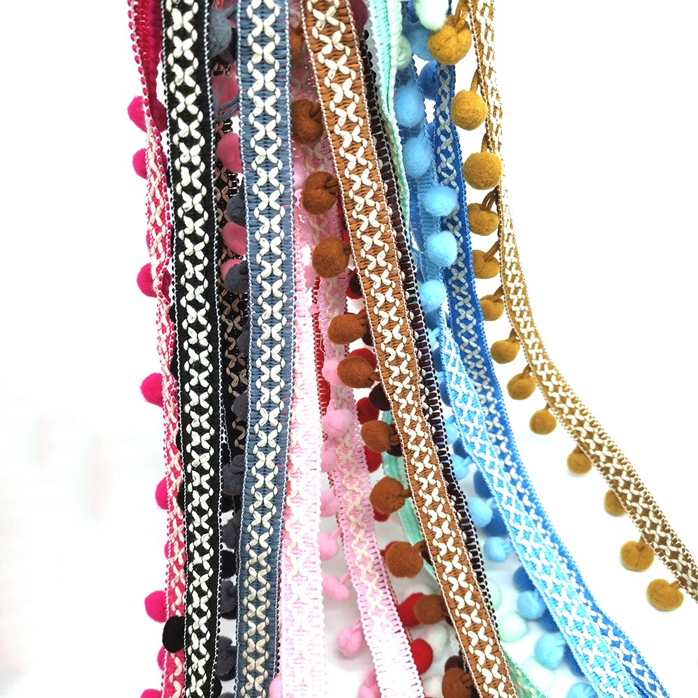 10 Meter Pom Pom trimmen Spitze Stoff NäHenne Zubehör Pompons quaste Trimmen Ball Fransen Band NäHenne Spitze Für DIY Material bekleidung
