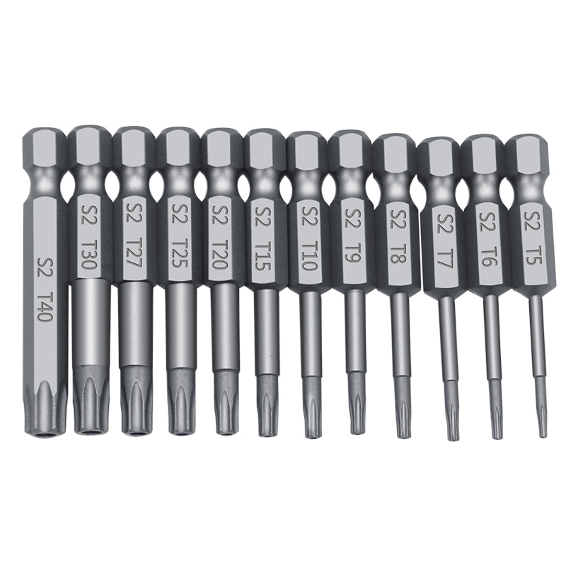 11pcs 12pcs Security Bit Set Tamper Proof Screwdriver Drill Bit Screw Driver Bits Torx Flat Head 1/4&quot; Hex Driver Bits Original