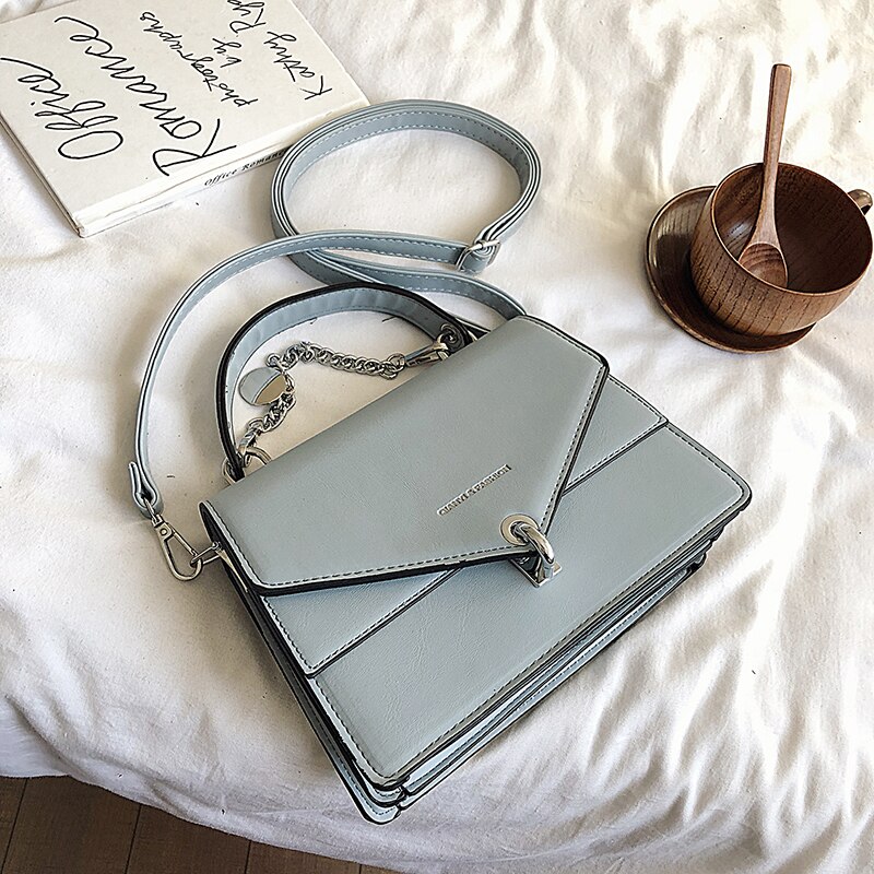 Bags For Women Luxury Handbag Casual Chain Wild Lady Shoulder Cross Body Bag Black Small Square Messenger female: Blue crossbody bag