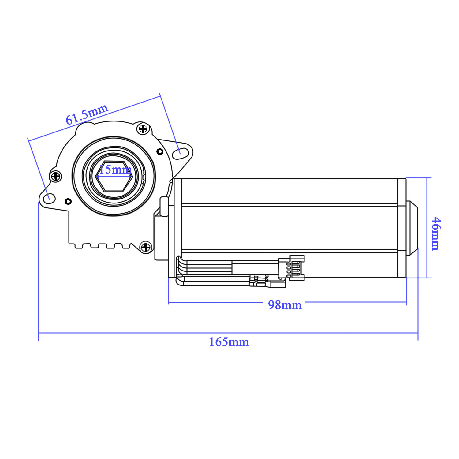 Electric Motor With Worm 978JL Hall Double Ball Bearing Lifting Table Smart Home Reduction Motor 24V 50W Gear