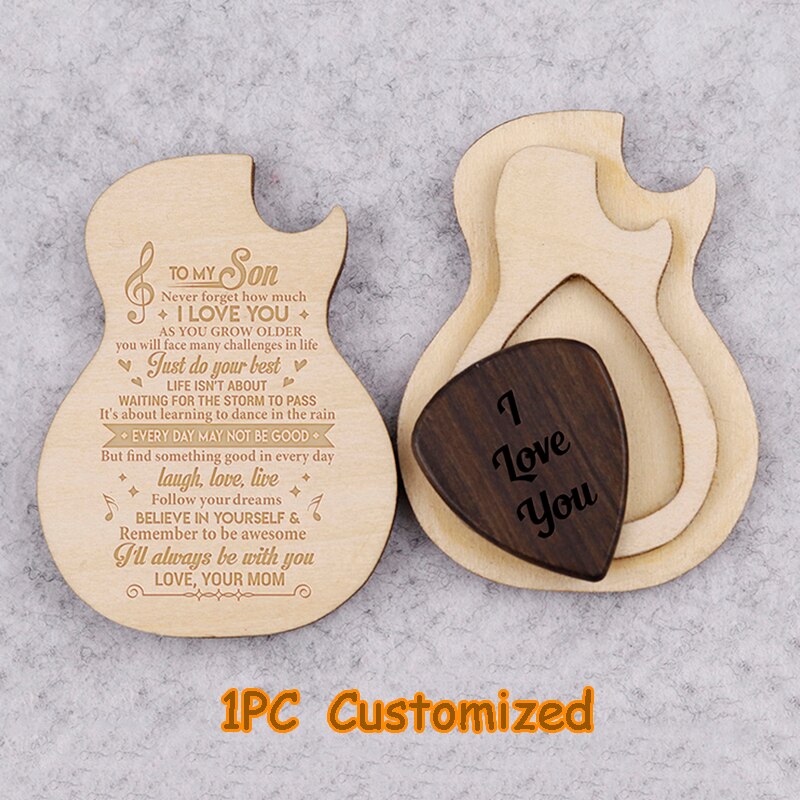 Holz Gitarre wählen Kasten elektrische gitarre Kasten liebhaber plektrum Kasten hochzeit gitarre freund musik Q00085 gravieren