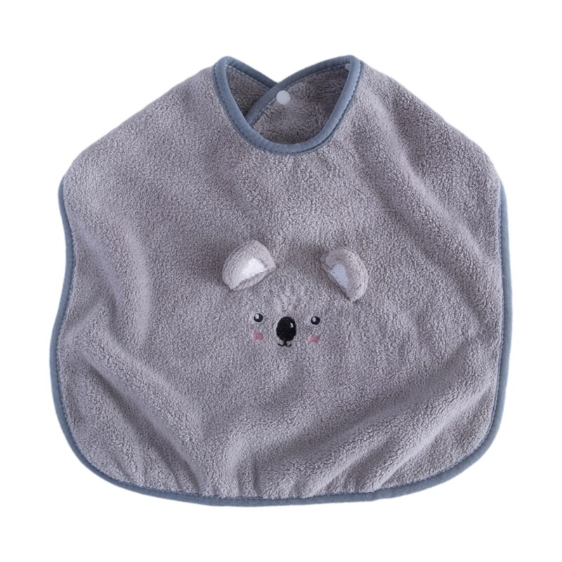 Cartoon Baby Bib Wassen Tand Handdoek Zacht Koraal Fleece Voeden Burp Doek Drukknoop Speeksel Handdoek Schort Voor Kind: E