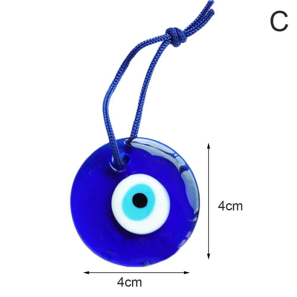 Shellhard lucky tyrkisk blå glas onde øje amulet trendy hængende charms bil kontor væg dekoration indretning: 4cm