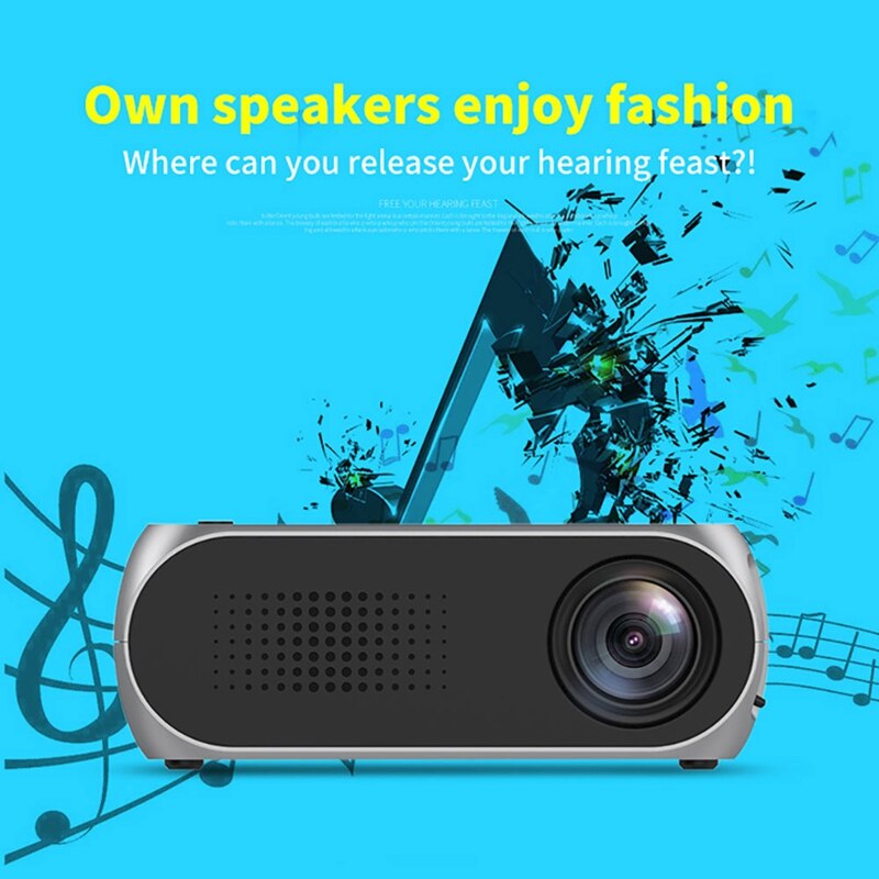 Full-Led YG320 Ingebouwde Batterij Versie Hdmi-Compatibel Usb Tf Av Mini Projector Home Media Hd video Player Eu Plug