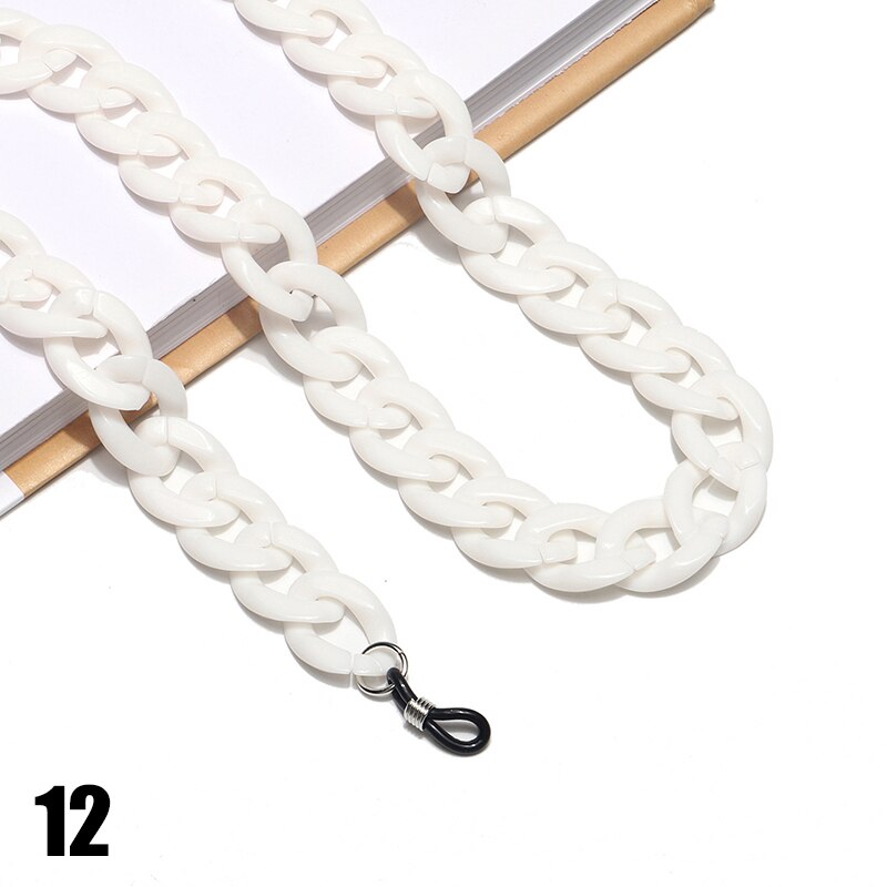 Mode Acryl Candy Kleur Zonnebril Kettingen Glazen Ketting Bandjes Ketting Chunky Lanyards Unisex Hals Brillen Strap: 12