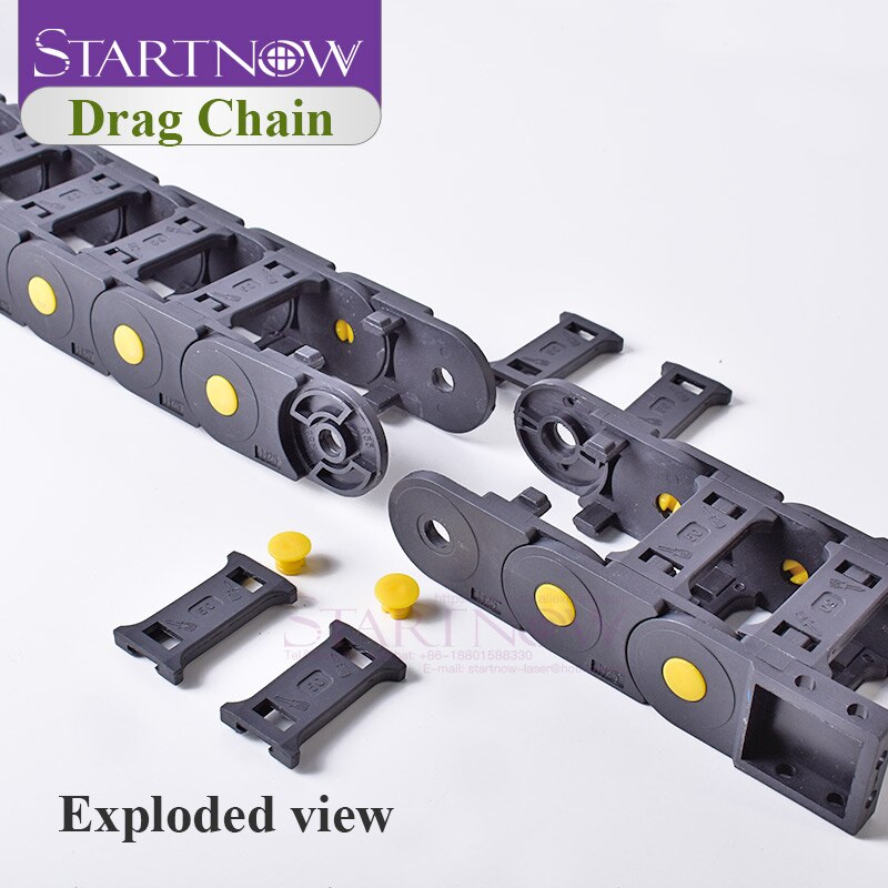 Startnow 30x25 Bridge Opened Plastic Drag Chain For CNC Router Machine Tool Parts Wire Carrier With End Connectors Cable Chains