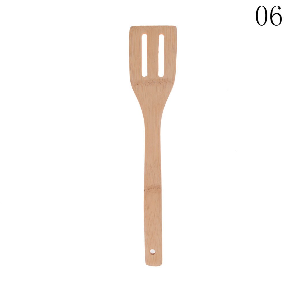 Cuchara de cocina , espátula para mezclar, utensilio de bambú, utensilios de cocina de madera, 1 ud.: 6