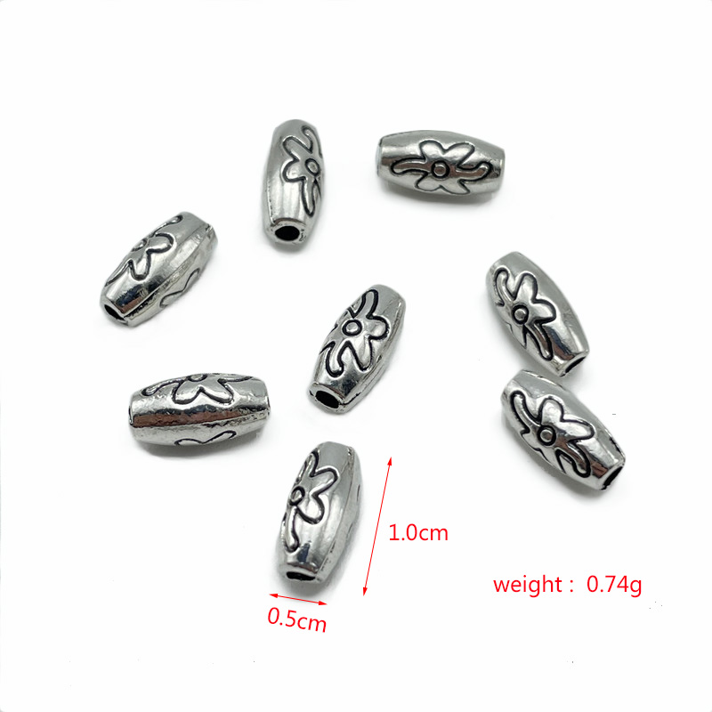 JunKang-Cuentas de grano de arroz con patrón tallado, accesorios para collar, pulsera hecha a mano, bricolaje, , 20 Uds.: Blanco