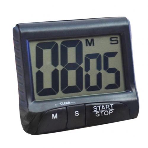 Large LCD Digital Screen Kitchen Timer Bell Count-Down Back Stand Clock Loud Alarm: Black