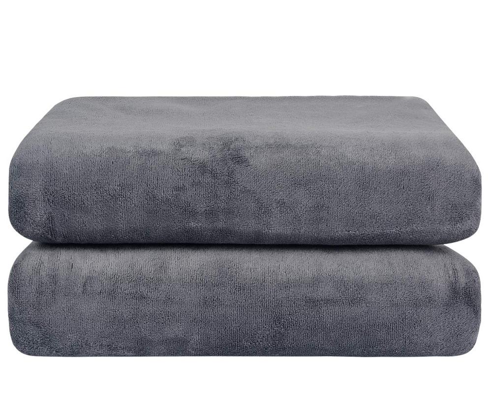 Sunland microfiber badehåndklæder boby hånd badehåndklæde ekstra stort til sport rejser strand camping fitness yoga 31in x 59in 2 stk.: Grå