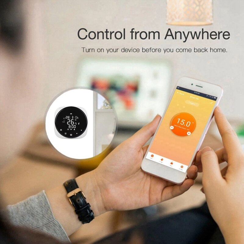 Hy316 Circular Water Underfloor Heating System Wifi Boiler Thermostat Round Programmable Digital Smart Wifi Thermostat