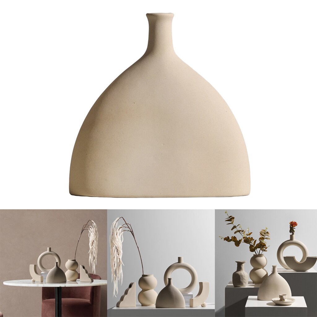 Nordic Style Ceramic Vase Decorative Flower Vase Art for Home Decorations Crafts Housewarming: F