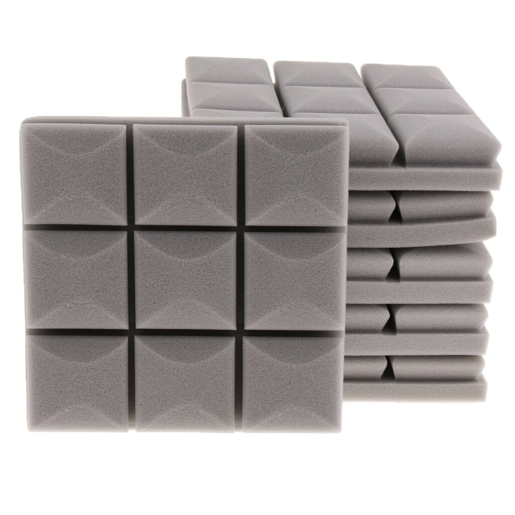 6 Pieces Studio Soundproofing Foam Panel for Home Entertainment Theatre 9.84 x 9.84 x 1.97inch