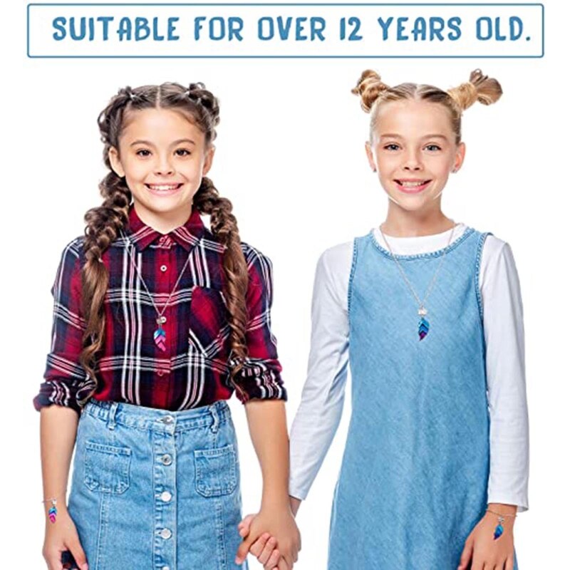 2pcs/4 pcs BFF Necklaces Bracelets, Half Heart Matching Pendant Best Friends Chain Friendship Jewelry Set for Girl