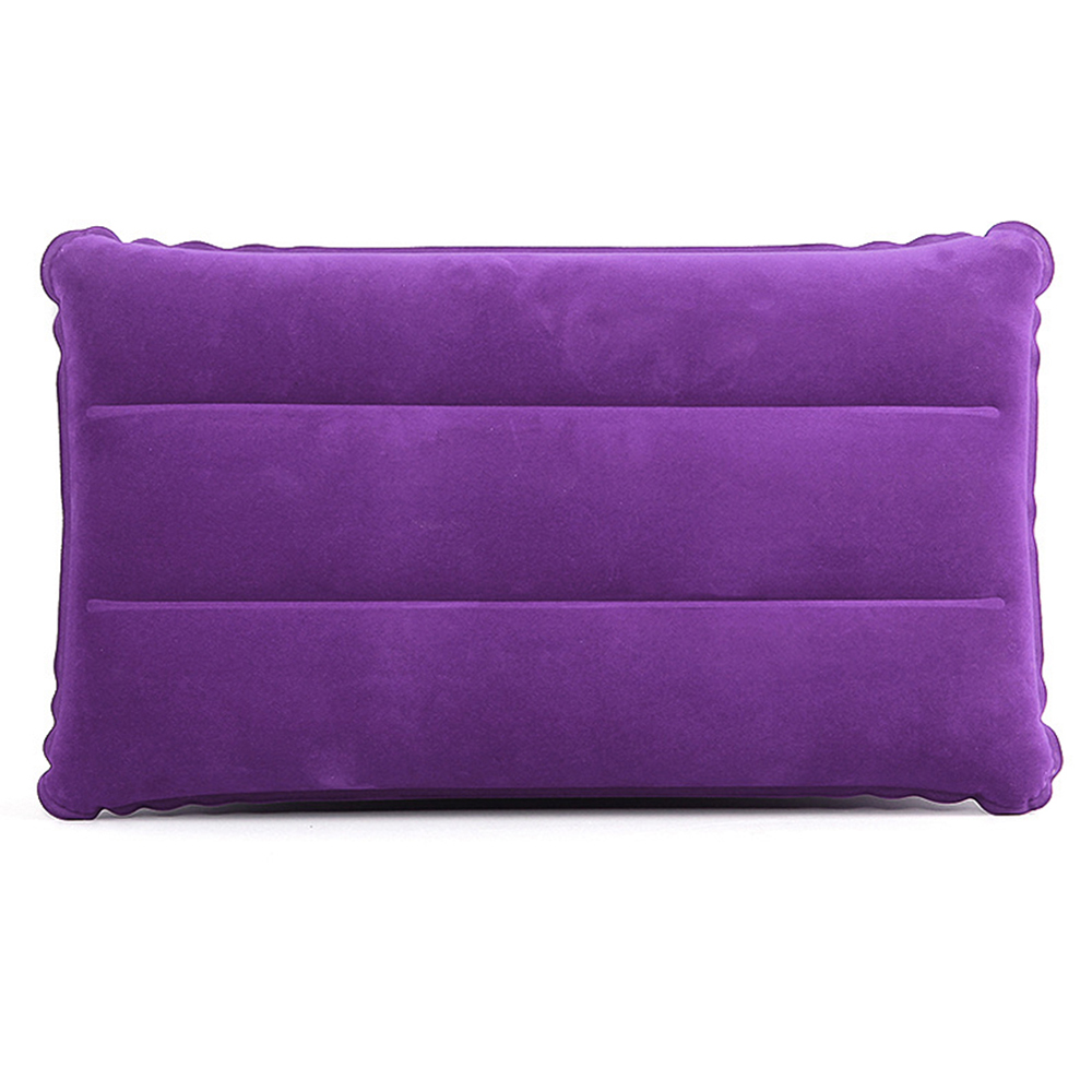 Bequem Ultraleicht Aufblasbare PVC Nylon Luft Kissen Schlaf Kissen Reise Schlafzimmer Wandern Strand Auto Flugzeug Kopf Rest Unterstützung: Violett