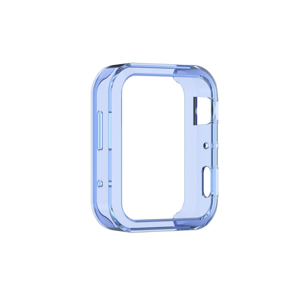 TPU Full surround protection Case For Xiaomi watch Transparent frame Protector Cover Bumper for Mi watch Protective accessories: H Blue