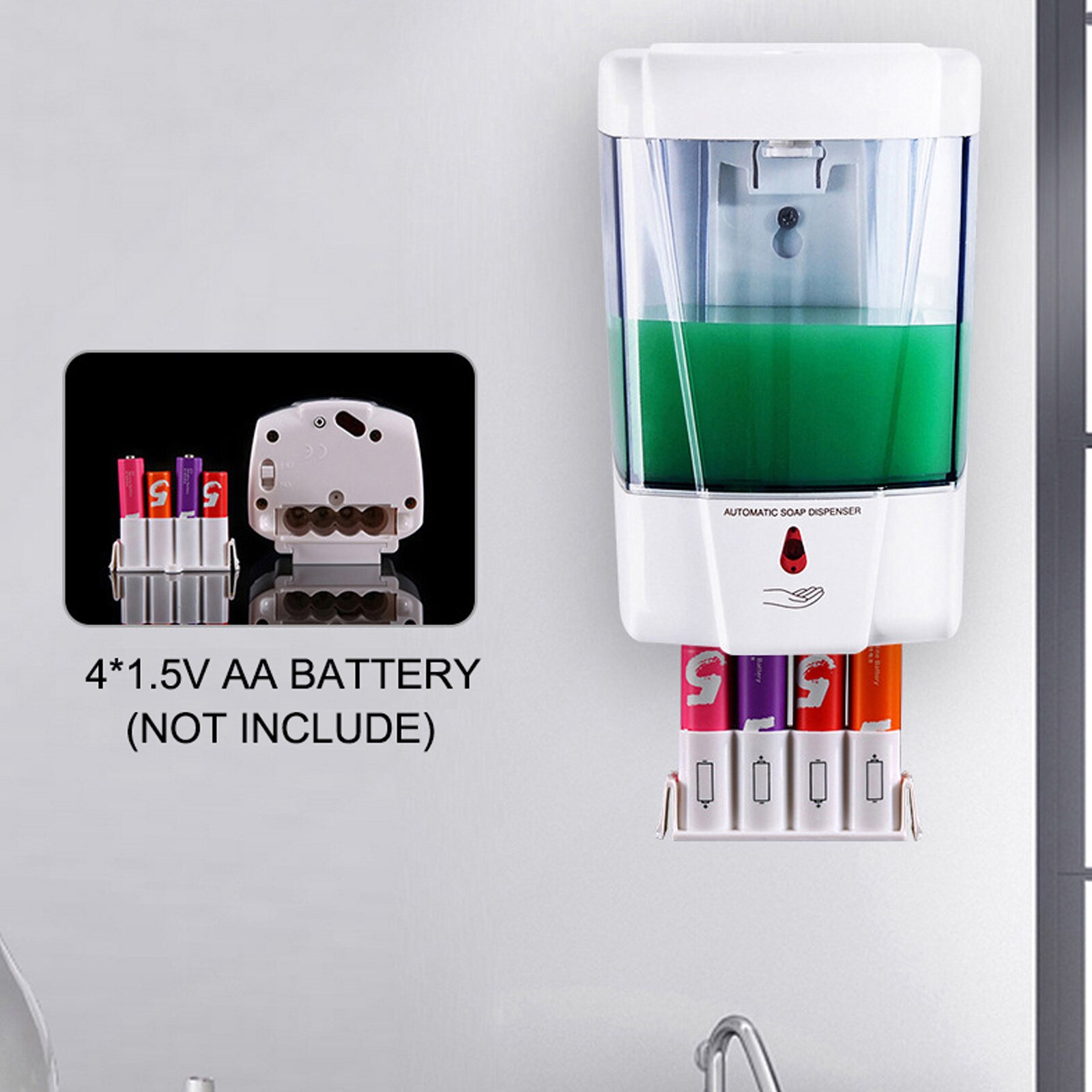 700ml Soap Dispenser Automatic Touchless Sensor Hand Sanitizer Detergent Liquid Soap Dispenser Wall Mounted For Bathroom Kitchen