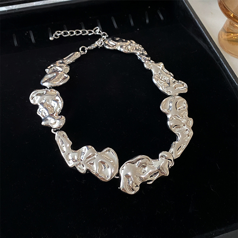 Collier Punk en métal irrégulier pour femmes, collier géométrique exagéré, Simple, couleur or, argent, bijoux de fête