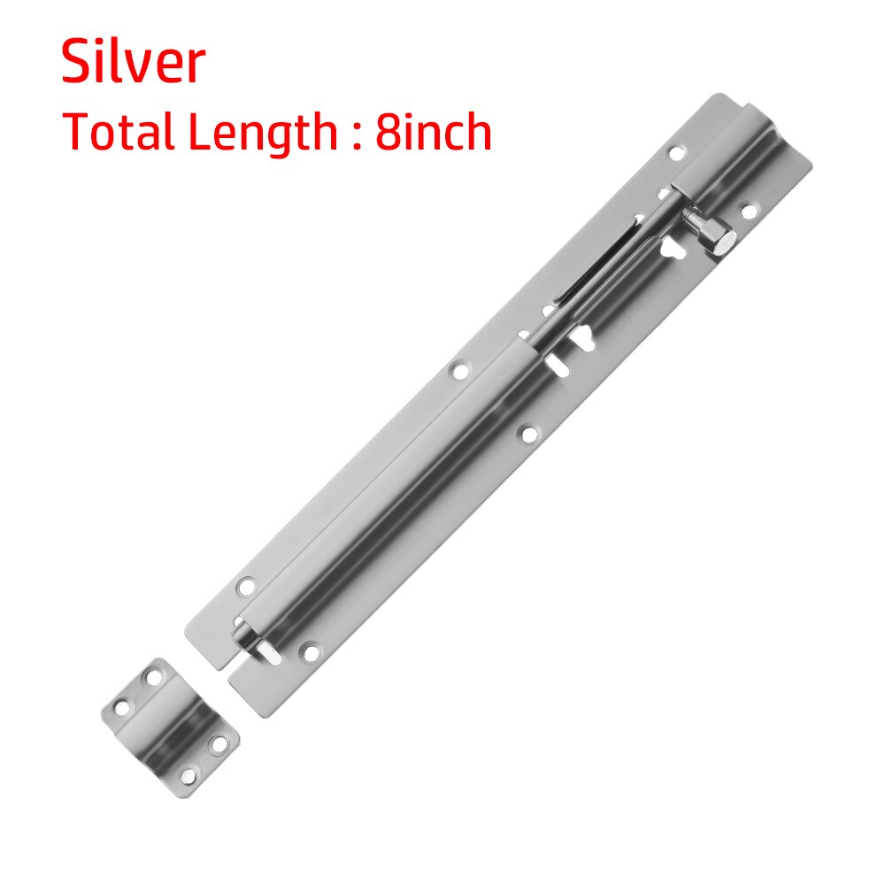 2-12 Inch Stainless Steel Door Lock Buckle Furniture Bolts Garden Gate Locks Sliding Door Chain Latch Home Security Hardware: 8inch