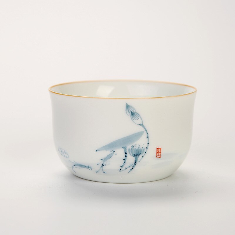 Thee Cup Wit Porselein Theekopjes Handgeschilderde Keramische Ambachten Collectie Porselein Keramische Cup 90 Ml Theekopje: 3