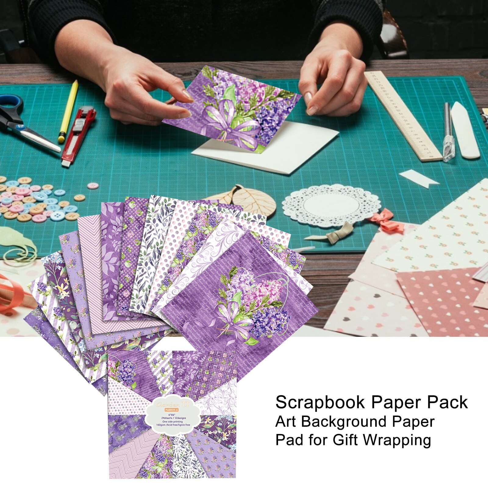 DIY Art Background Paper Pad Scrapbook Paper Pack For Wrapping Photo Album Greeting Cards Boxes Packaging Paper 12 Patterns