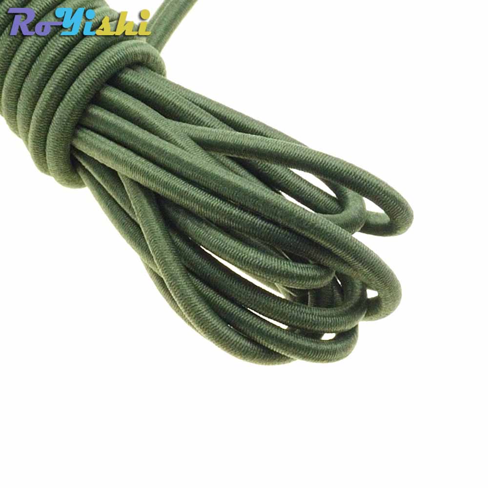 10 yards/pak kleurrijke diameter 3mm elastische touw bungee schokkoord rekkoord voor doe-het-zelf sieraden maken buitenachtergrond: Legergroen