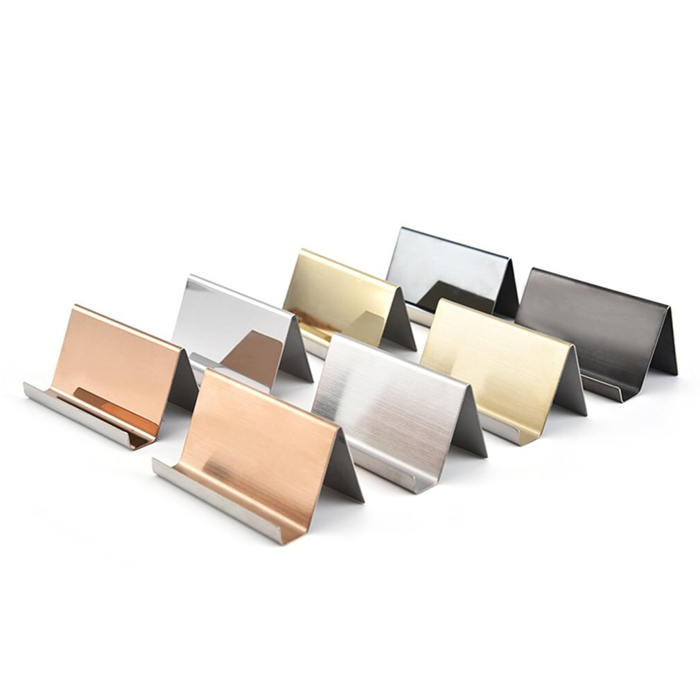 Stainless Steel Business Card Holder For Desk Office Visiting Cards Collection Organizer For ID Cards