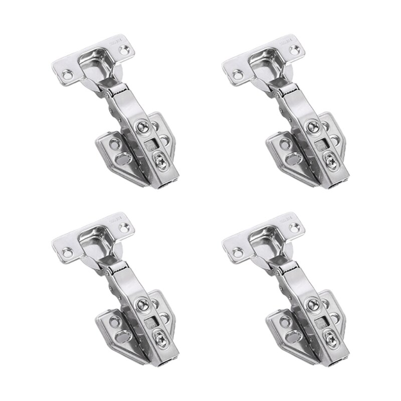 4pcs/set Stainless Steel Cabinet Door Hinge Anti-collision Doorstop Wardrobe Silent Hydraulic Hinges Furniture Accessory: 01