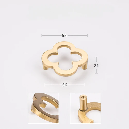 Puur messing halfronde handgreep stijl meubelkleding en schoenenkast Gouden zichtbare knop Lichte luxe eenvoudige lade: TRANSPARENT